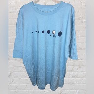 Mens Y2K Crocs Sky Blue Center Logo Graphic Shirt